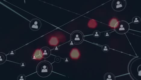 animación de la red de conexiones con las estadísticas sobre el paisaje urbano