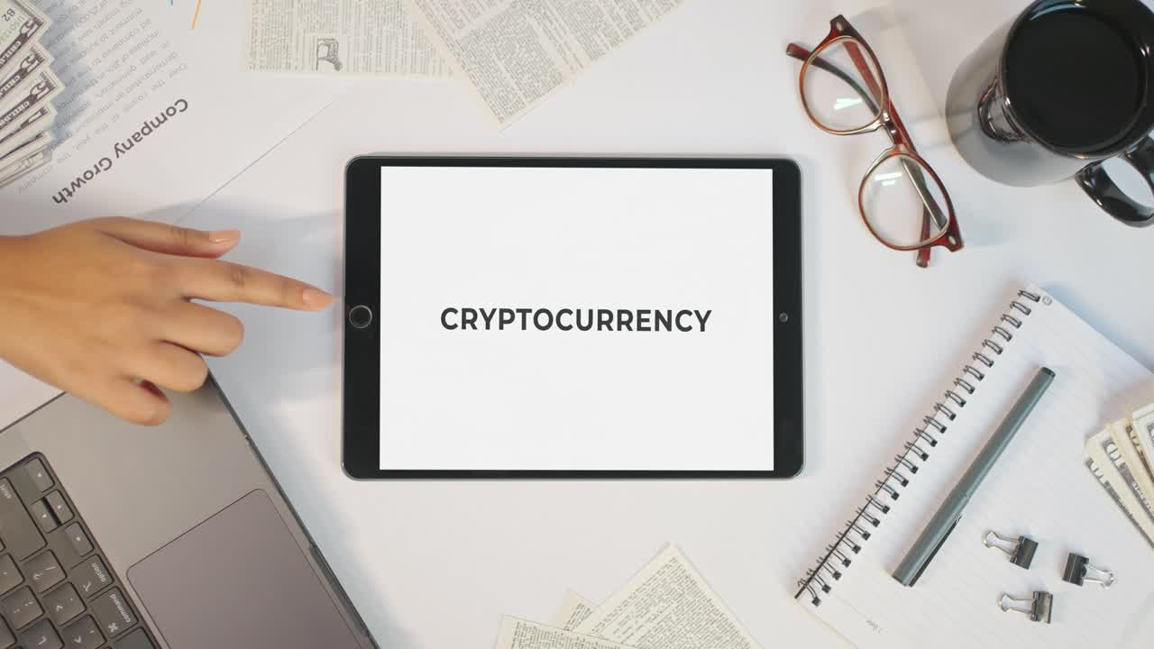 CRYPTOCURRENCY DISPLAYING ON A TABLET SCREEN
