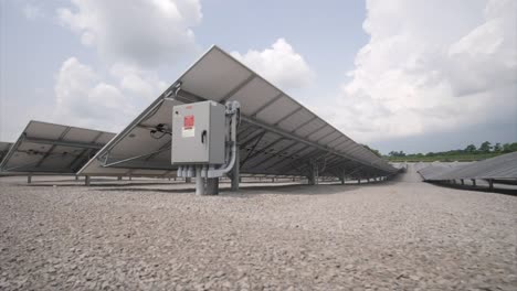 solar panel - driving around rows of panels