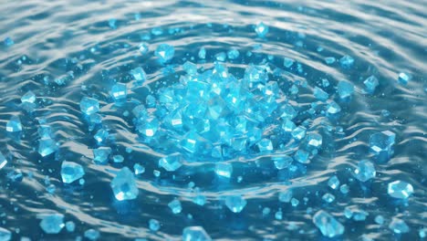 crystals in water