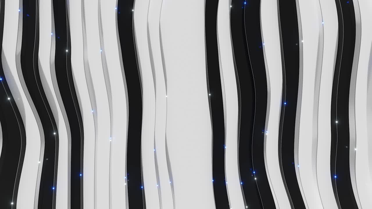 fondo abstracto de una superficie ondulada escalonada. pasos blancos y negros. fondo abstracto para presentación de negocios. fibra óptica transmitiendo señales sobre la superficie. animación 3d de bucle sin costuras