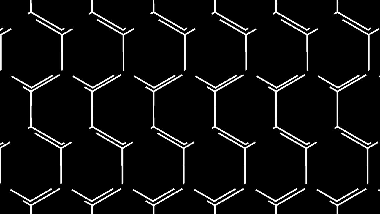 animación tecnológica de ciencia ficción de fondo hexagonal en blanco y negro