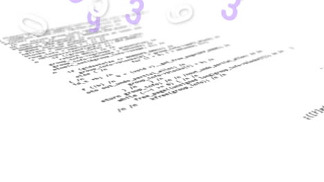animación de números cambiantes y procesamiento de datos en pantallas sobre fondo blanco