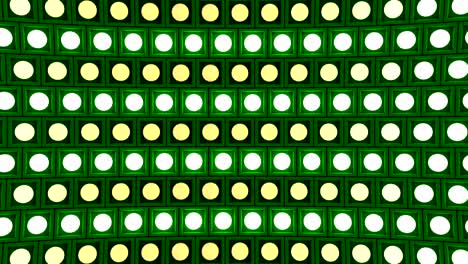 lights flashing wall bulbs pattern horizontal rotation stage green background vj loop