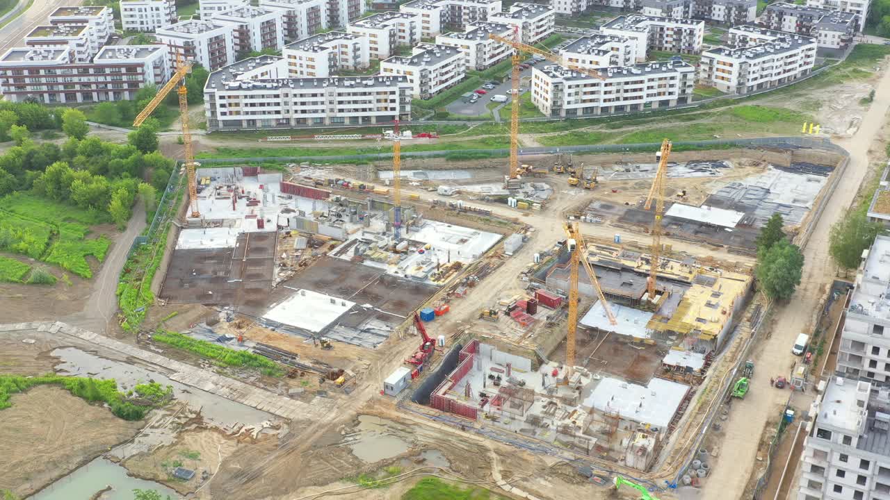 construcción de una nueva zona residencial. vista aérea