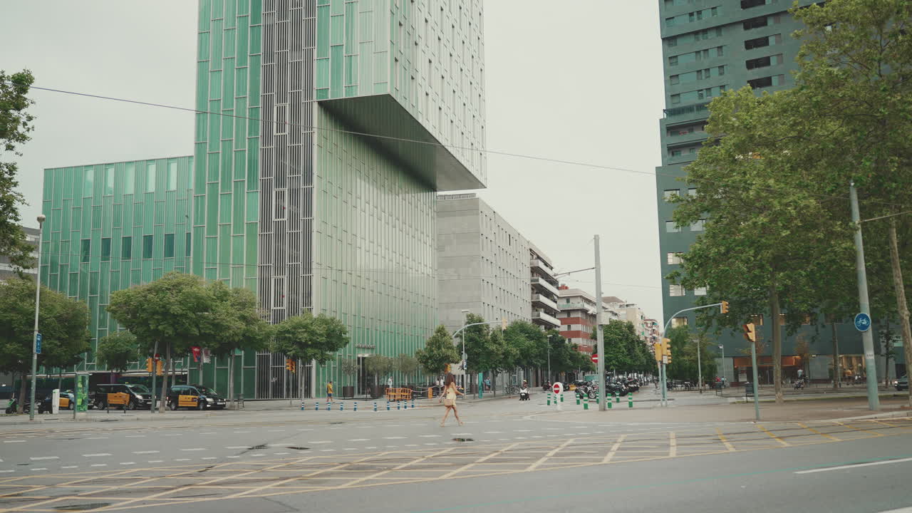 Urban Cityscape with Modern Architecture and Traffic
