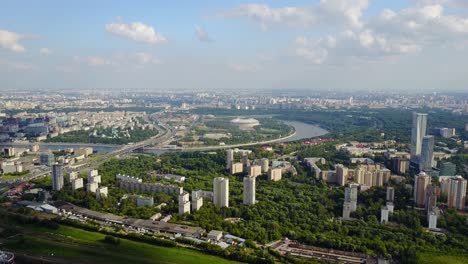 aerial view of moscow cityscape