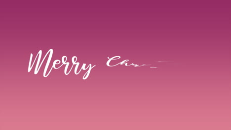 modern merry christmas text on pink gradient