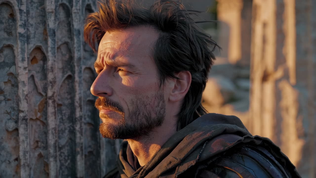 Ancient Roman Soldier at Ruins