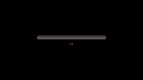 animation orange loading bar isolate on black background.