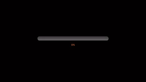 animation orange loading bar isolate on black background.