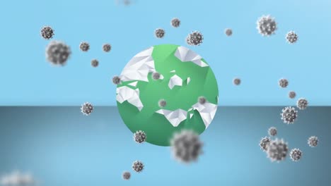 Animation-of-covid-19-cells-flying-over-globe