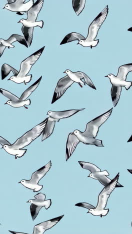 gaviotas en vuelo