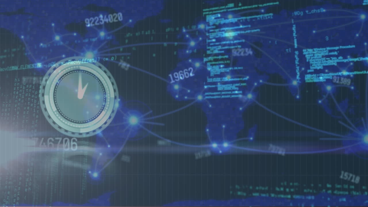 animaciones del procesamiento de datos financieros sobre un fondo oscuro