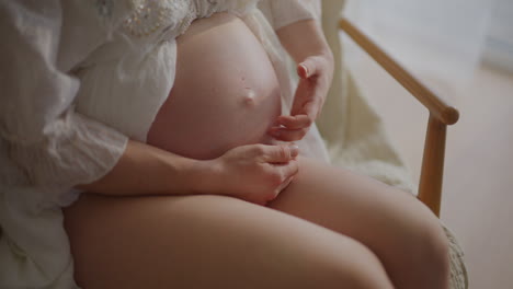 pregnant woman belly close-up