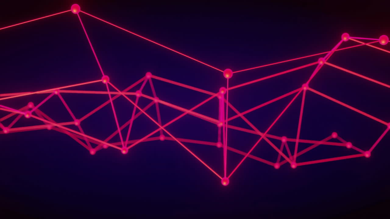Animation of network of connections on black background