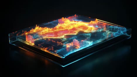 abstract crystal structure with glowing trails