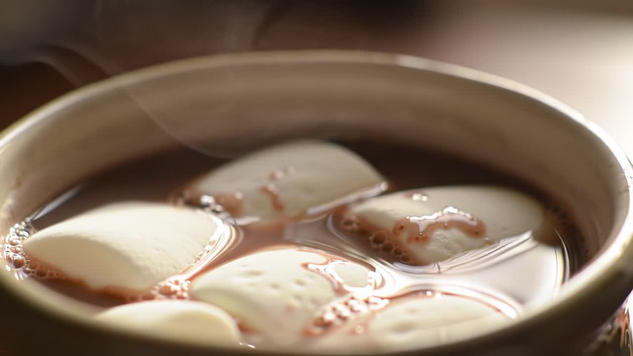 마시멜로를 곁들인 핫 초콜릿