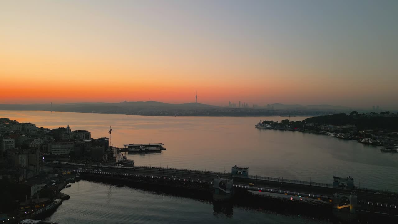 Galata Bridge 4K Cinematic Drone Footage - Istanbul - Turkey_01