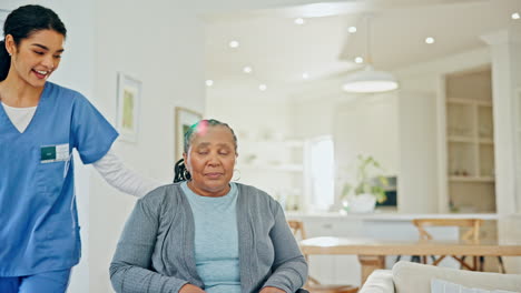 Retirement,-wheelchair-and-elderly-woman