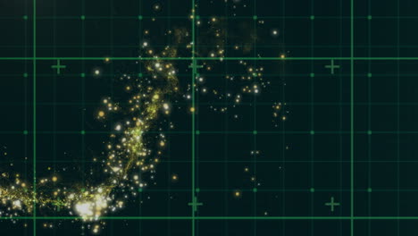 animación de estrella fugaz sobre el procesamiento de datos en fondo negro.