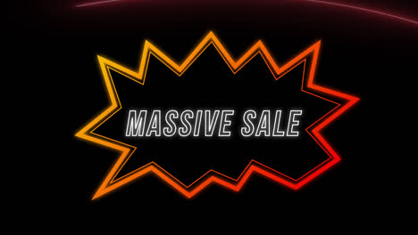 Animation-of-massive-sale-text-over-speech-bubble