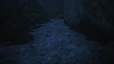 mountain river at night