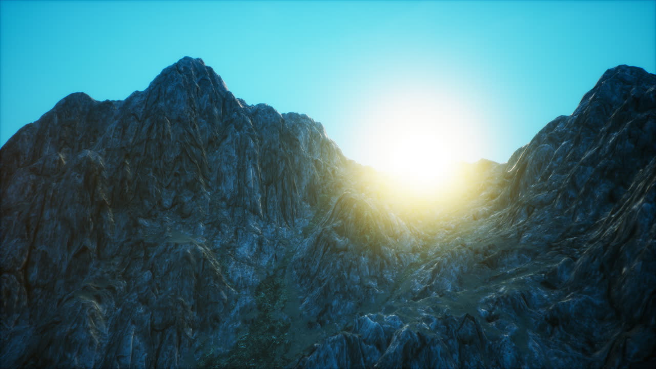 puesta de sol en el valle rocoso