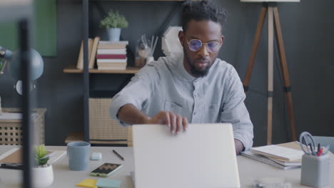man working from home