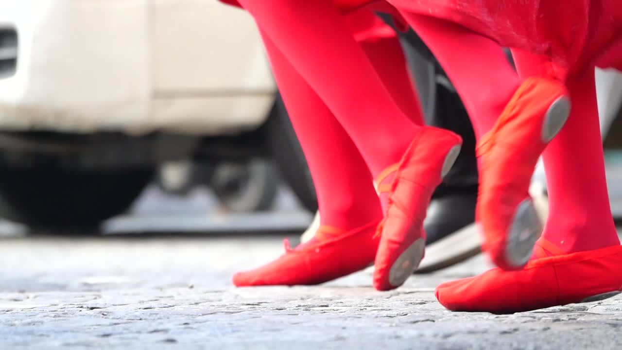 Dancers perform on the street