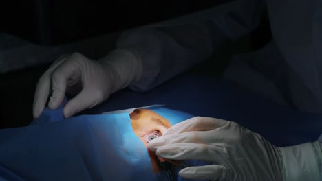 el primer plano del ojo de la mujer. rayo láser en la córnea. corrección de la visión con láser, oftalmología. fotorefracción, queratectomía