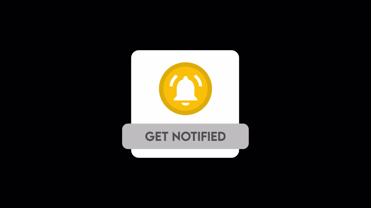 Animated Notification Bell Icon Clicked by Mouse Cursor