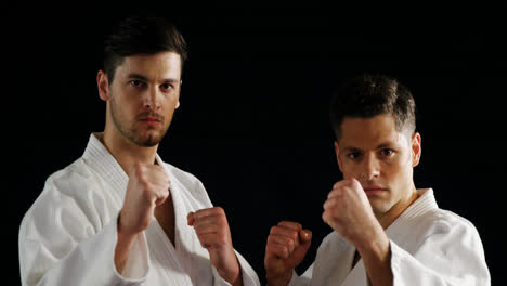 men practicing karate