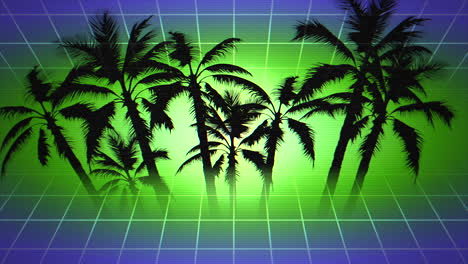 motion retro summer abstract background with palm trees in frame 3