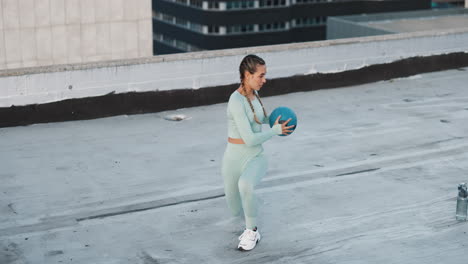 Fitness,-ball-and-woman-doing-an-exercise