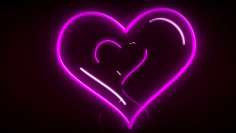 heart neon lights love 3d fly animation