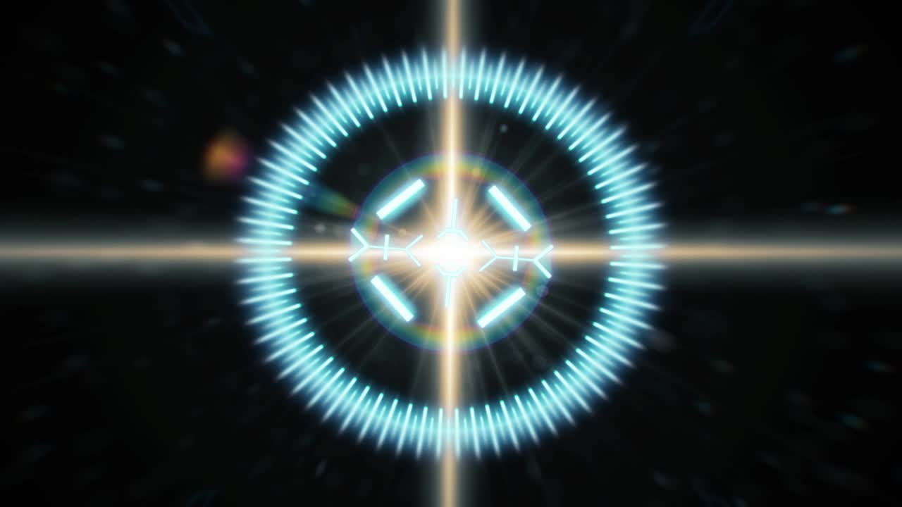 animación en 2d de un objetivo con un fondo de resaltos anamórficos