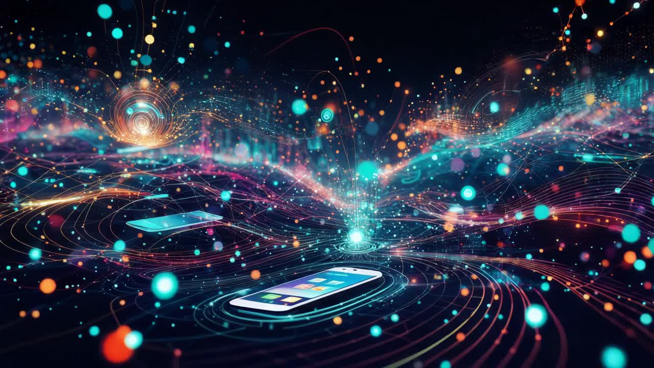 추상적인 스마트폰 시각화