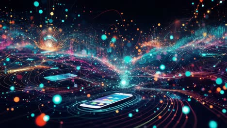 visualización de teléfonos inteligentes abstractos