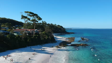 turquoise paradise beach from the air 4k drone australia hyams beach