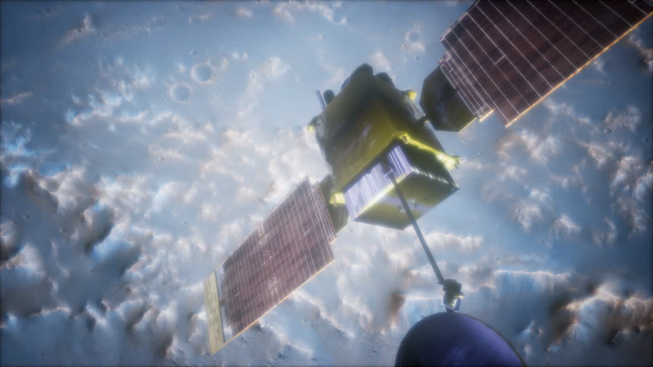 глобальный геодезист, вращающийся вокруг планеты марс