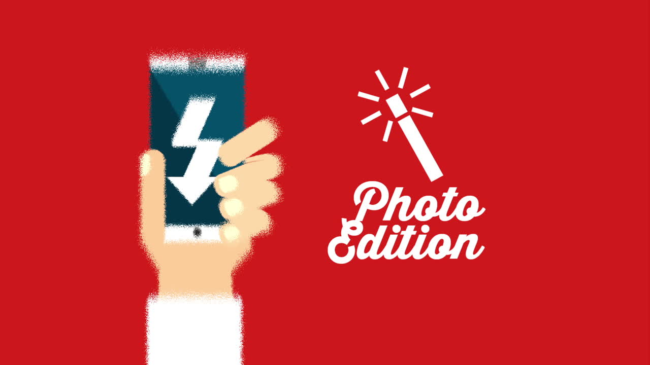 사진 편집 앱이 있는 스마트폰