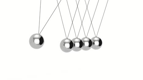 4k resolution video: metal newton's cradle pendulum balls spheres swinging back and forth loop animation