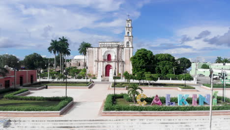 calkiní campeche parroquia san luis drone panning