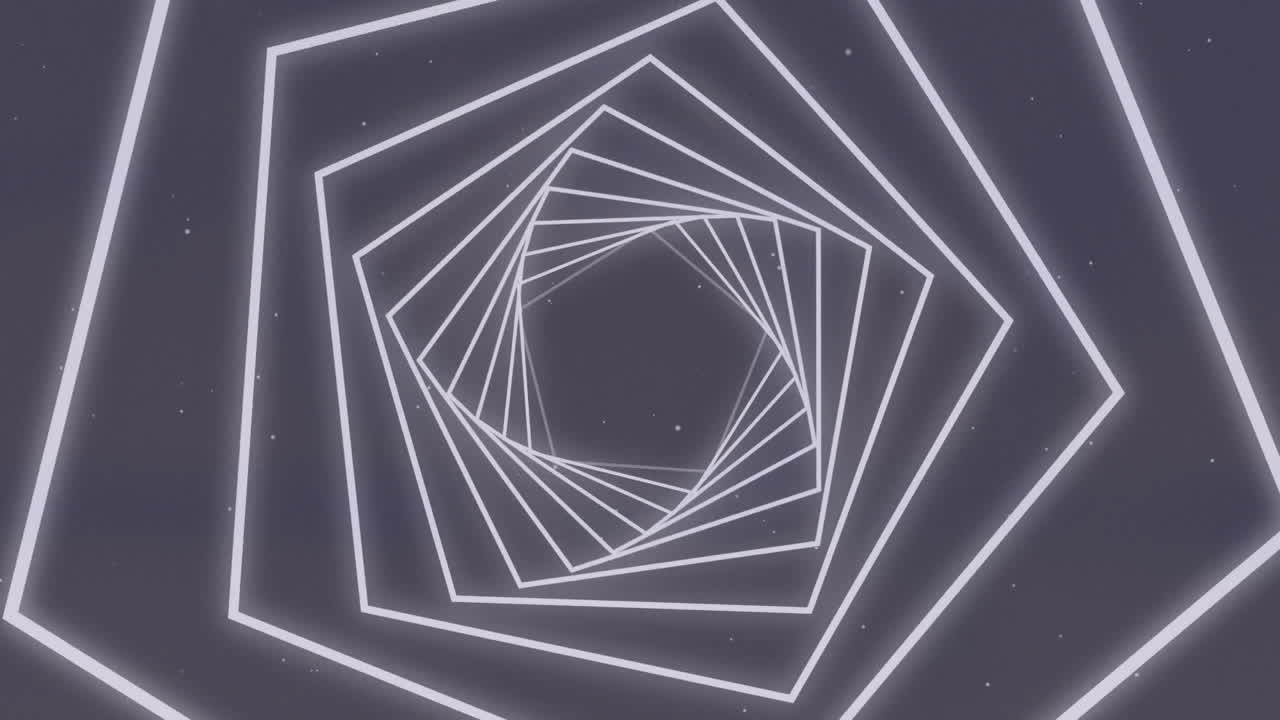 animación de un túnel brillante de neón sobre un fondo negro