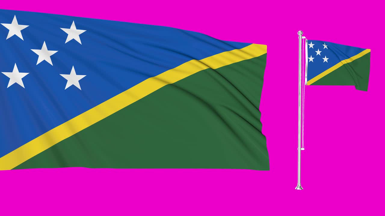 그린 스크린 솔로몬 제도: 두 개의 발을 흔들고 있는 섬 주민 발 기둥 애니메이션 3d 크로마 키