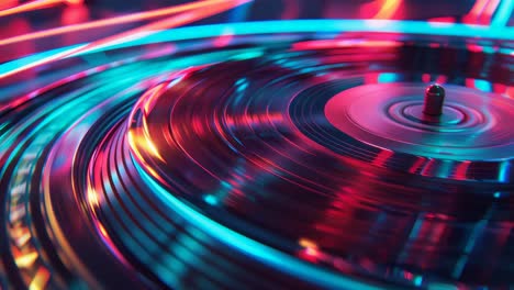 colorful neon turntable