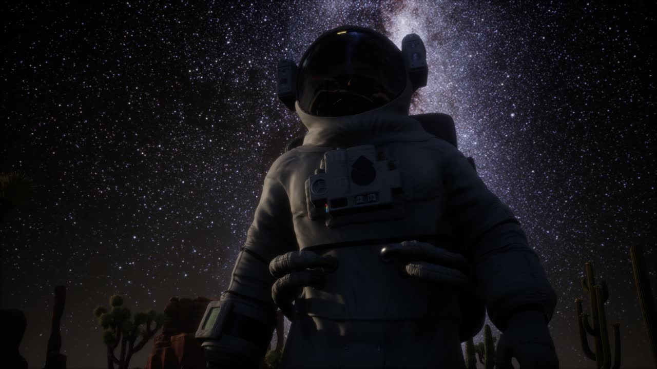 la formación de astronautas y estrellas de la vía láctea en el valle de la muerte