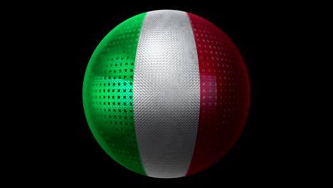 flag of italy as an icon. rotating ball with texture.