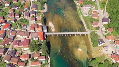 developing una river bridge infrastructure ostrovica bosnia and herzegovina aerial